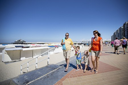 Zeedijk met familie Blankenberge